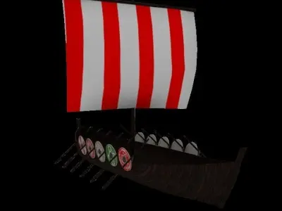 Viking Ship Low-poly 3D model