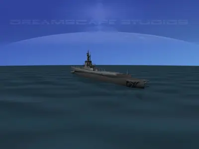 Balao Class Submarine USS Ling SS297 3D model