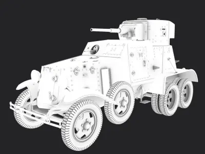 Ba6 armoured vehicle Low-poly 3D model