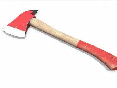 Fire Axe Low-poly PBR Free low-poly 3D model