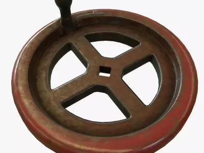 Crank Wheel Low-poly 3D model