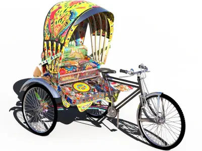 Rickshaw  three-wheeler  3D model