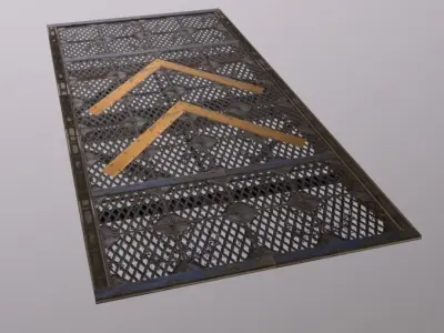 Crane Platform Seperate Low-poly 3D model