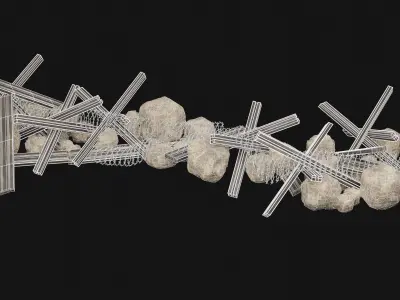 POST APO PALISADE WALL BARRIER BARRICADE FENCE FORT COLLECTION Low-poly 3D model