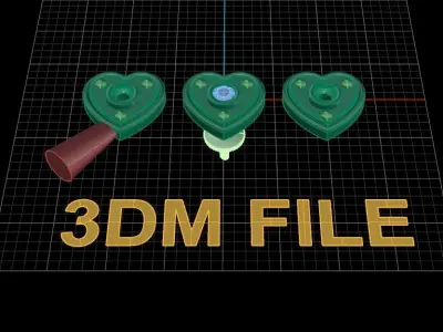 Dainty Diamond Bezel Heart ID Stud Earring 3D print model