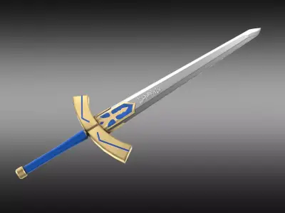 Fate stay Night  Saber Excalibur Low-poly 3D model