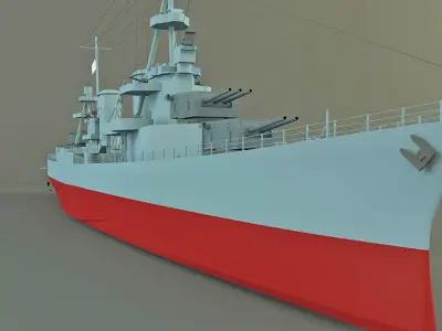 USS Pensacola CA-24 cruiser 1941 warship 3D model