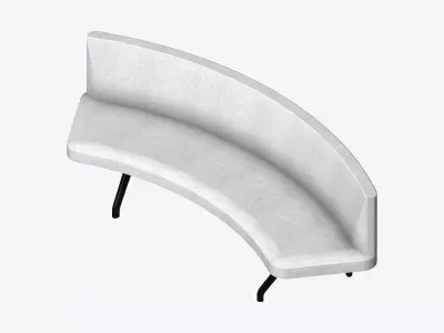 Seat - Bench - Worksmart - Curved Low-poly 3D model