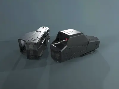 Hartman  MH-1 collimator holographic Weapon Sight Low-poly 3D model