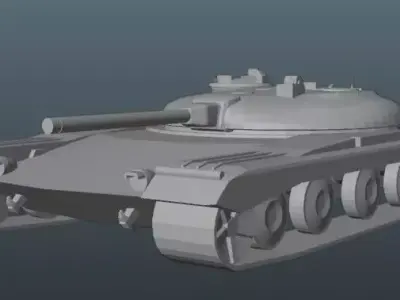 Object 775 Soviet Cold War Prototype Tank Pancake Tank Low Poly 3D print model