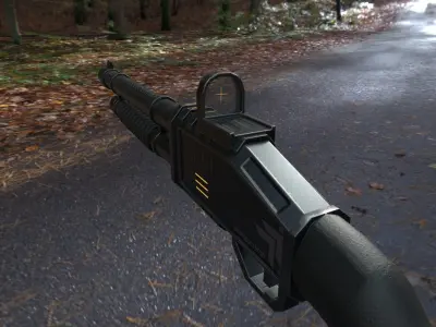 Shotgun  Low-poly 3D model