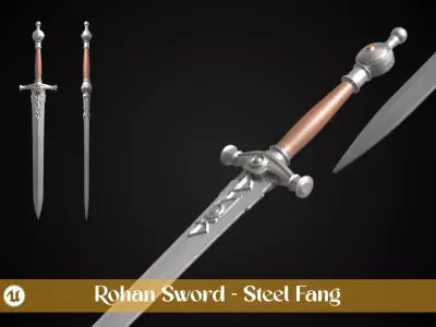 Stylized Rohan Sword - Steel Fang - Game Ready Free 3D model