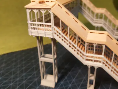 Modular covered footbridge 1-87 FDM 3D print model