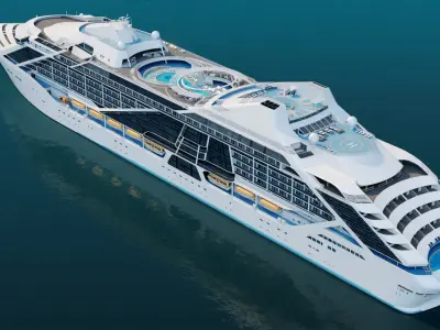 Futuristic Cruiseship Celestial Spire Low-poly 3D model