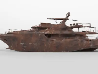 Shredded Scrap Yacht Low-poly 3D model