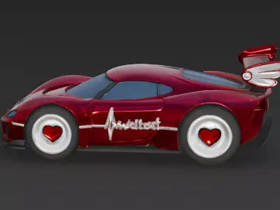 Heartbeat Speedster Sports Car 3D Model Low-poly 3D model