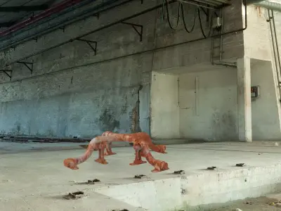  Rusted and Colorful industrial pipeline 3D print model