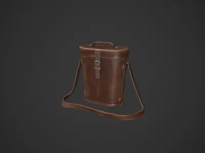 Vintage Leather Binocular Bag Low-poly 3D model