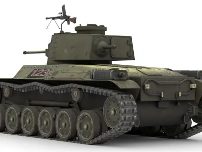 Chi-Ha 47 - Japanese Medium Tank WWII 3D Model Low-poly 3D model