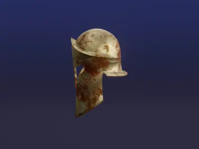 Rusted Fantasy Knight Helmet - medieval helmet Low-poly 3D model