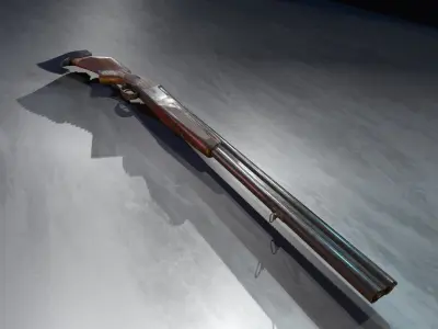 Shotgun IZH axe Low-poly 3D model