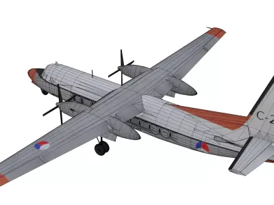Fokker F27 Friendship Low-poly 3D model