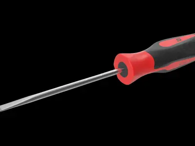 Flat Tip 3 16 Instinct MiniTip SoftGrip Red Screwdriver SGD304BR Low-poly 3D model