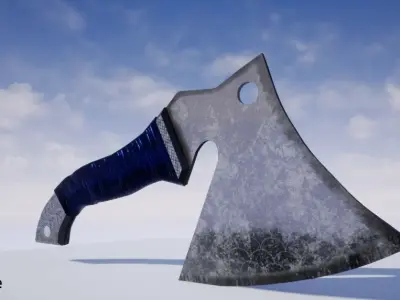  Kitchen hatchet from USSR Low-poly 3D model