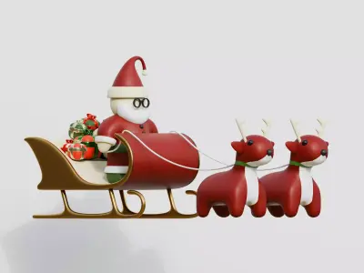 Santa Sleigh 3D model purchase