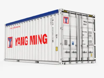 20ft Yang Ming Open Top shipping Container 3D model