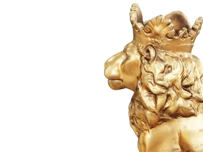 Lion with a crown on his head 3D model purchase