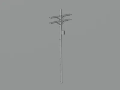 Power and Telephone Pole 3D model