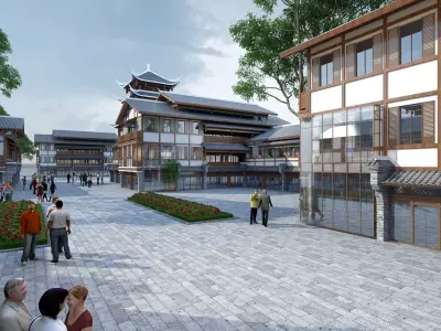 Chinese architecture Low-poly 3D model purchase