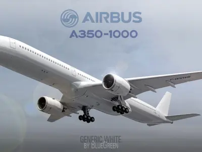Airbus A350-1000 Generic White 3D model