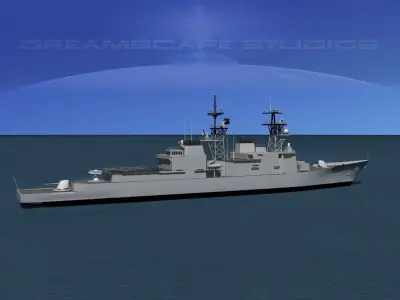 Kidd Class Destoyer DDG 994 USS Callaghan 3D model