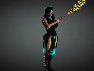 Cyberpunk Girl Character- Realistic Character 3D model