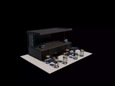 Container cafe 3D model