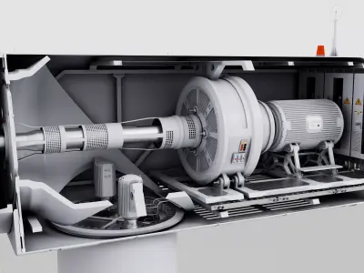 Wind Turbine Nacelle Internal Structure Cross Section 3D model
