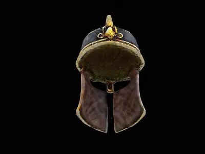 gladiator gold helmet 3D model