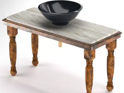 Wooden Washbasin 3D model