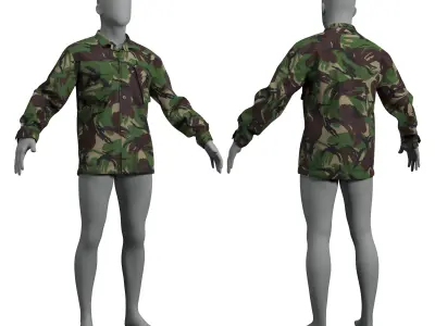 British Combat Jacket DPM CS95 - Marvelous Designer 3D model