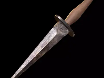 HIE Game Ready Dagger D171123 Free low-poly 3D model