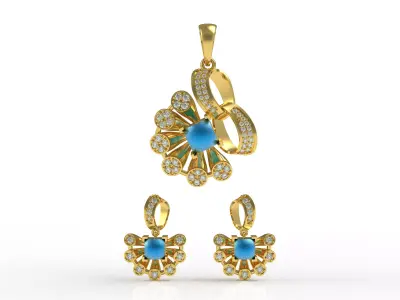 Diamond Pendant Set 35 3D print model