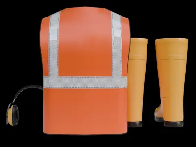 Construction Safety Kit Low-poly 3D model