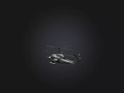 Realistic Helicopter Model Low-poly 3D model