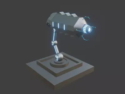 plasma turret Low-poly 3D model buy