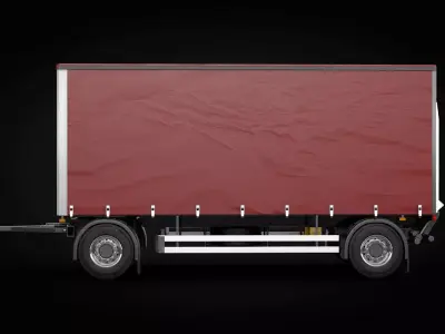 Tautliner 2 Axle Trailer 3D model
