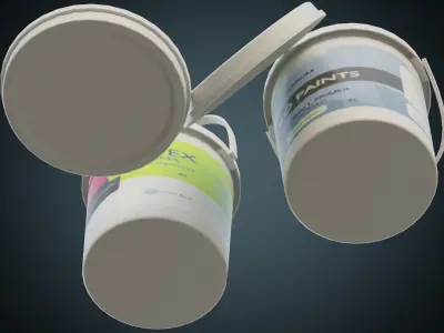 Paint Bucket 1A Low-poly 3D model