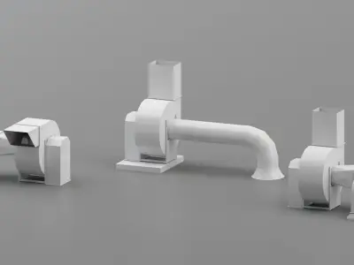 rooftop parts  Low-poly 3D model