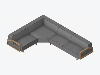 Seat - Sofa - Simplicity - Cosy - Corner Low-poly 3D model